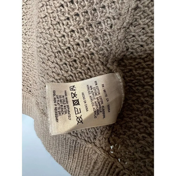 Anthropologie Sparrow Brown Knit Hooded Snap Up Pocket Cardigan Sweater Small - Picture 6 of 12